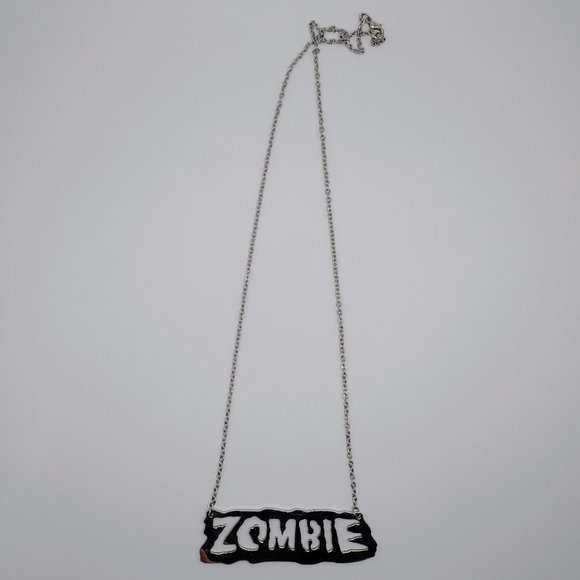 Unisex Silver Tone Zombie Necklace - Picture 1 of 4